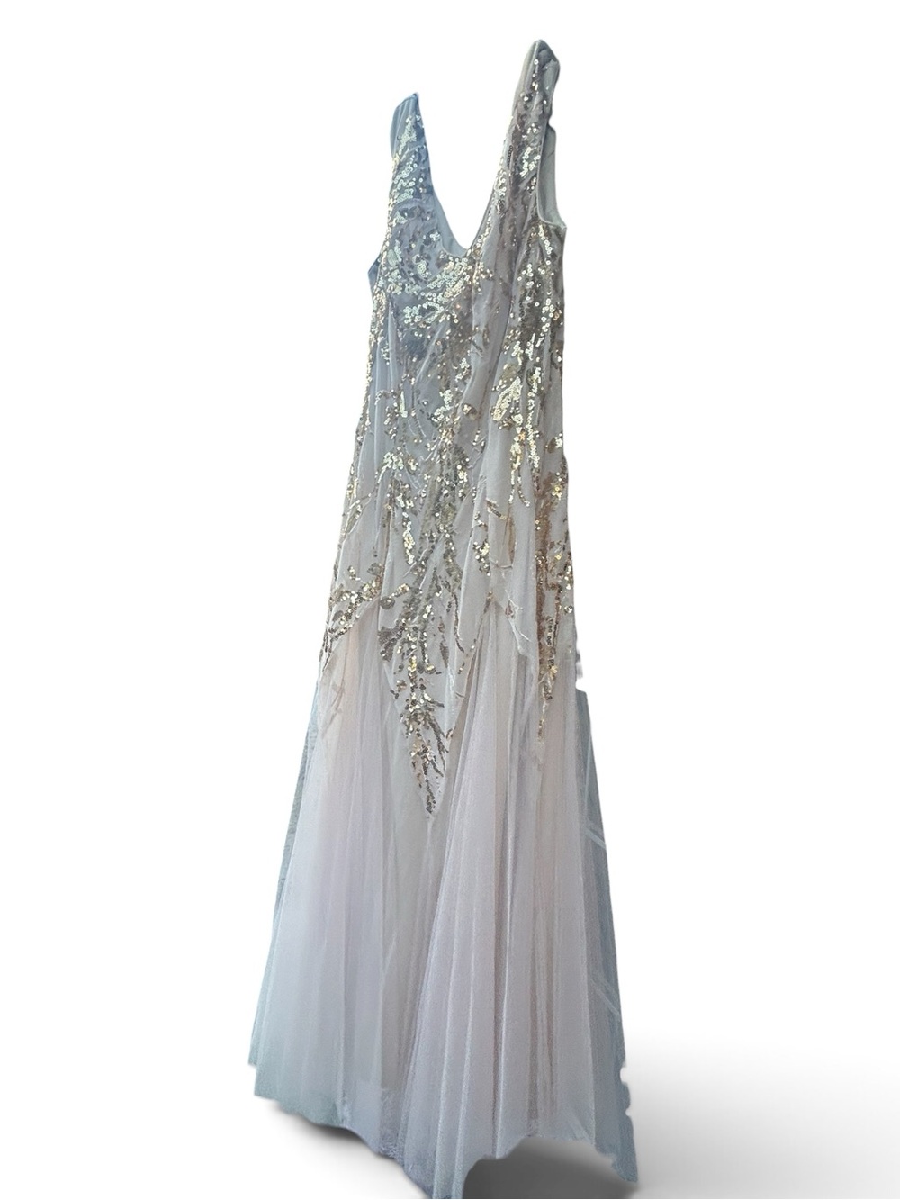 Ever Pretty Rose Gold Sequin Beaded Tulle Formal Gown Maxi Dress US 16 0XL - Picture 3 of 11